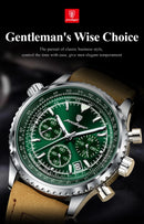 Relógio Masculino Poedagar 960 Chrono – Numerais Árabes, Cronógrafo e Pulseira de Couro